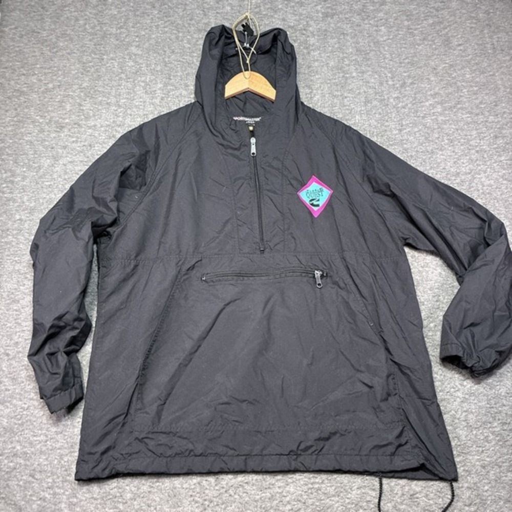 Sportsmaster Anorak Pullover Mens Large Black The‎ Quest Cummins USA Windbreaker